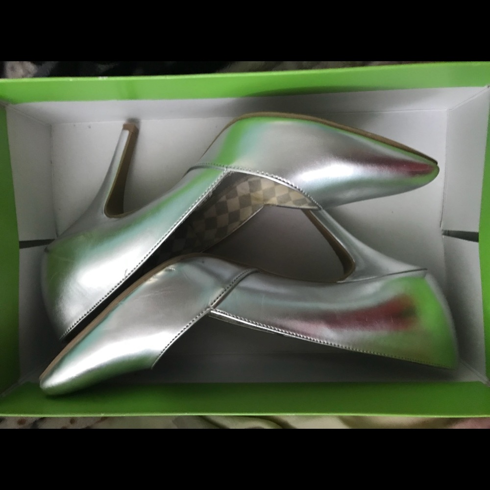 Silver high heels